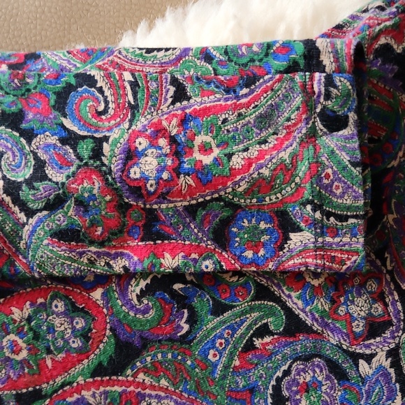 Beautiful Lauren Ralph Lauren Iconic Colorful Paisley Pattern Cotton Top ❤️🖤💜 - Picture 4 of 15